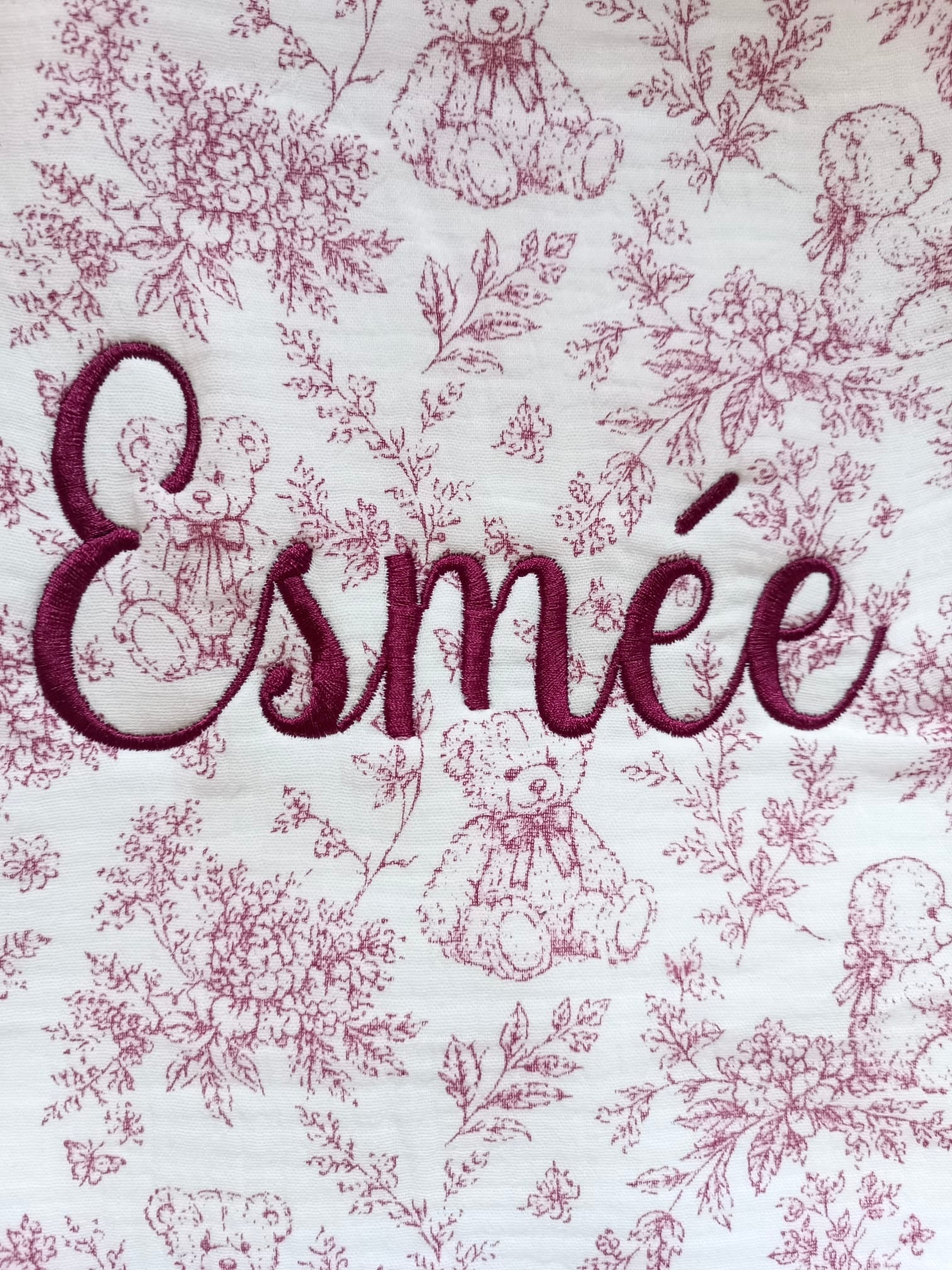 Couverture personnalisée bébé en gaze de coton – Rêve d’Ourson