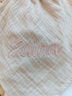 Doudou lapin en gaze de coton beige