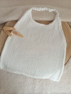 Bavoir en gaze de coton blanc
