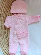 Pyjama naissance personnalisé minky – ensemble 3 pièces bébé