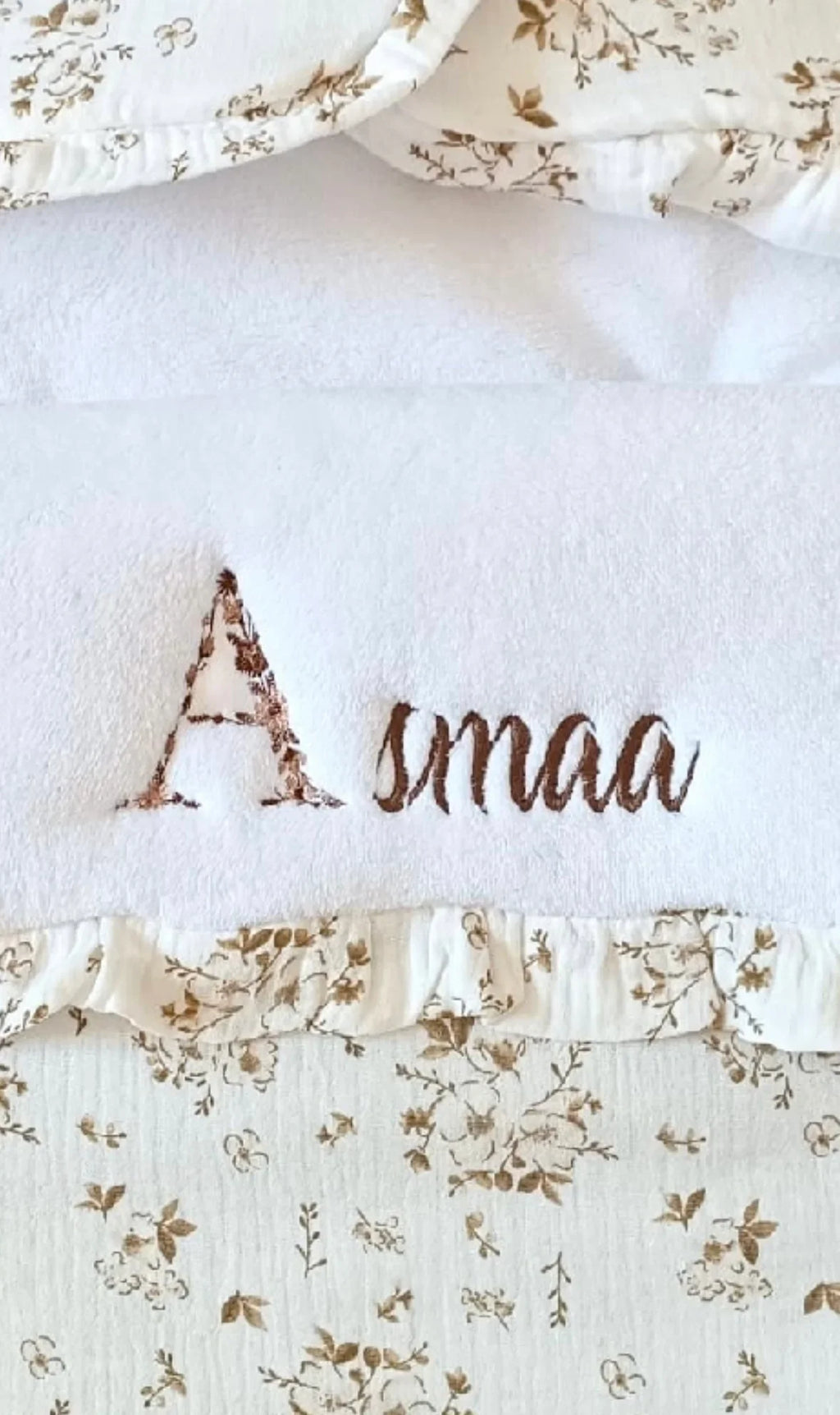 Nid d’ange bébé personnalisé – Fleur de coton