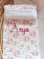 Couverture personnalisée bébé – Fleurs de Coton