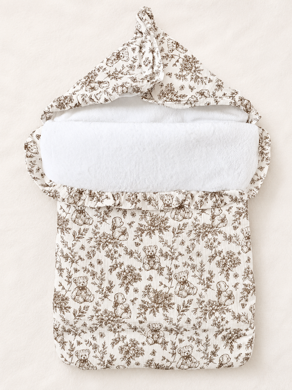 Nid d’ange personnalisé bébé en gaze de coton – Rêve d’Ourson