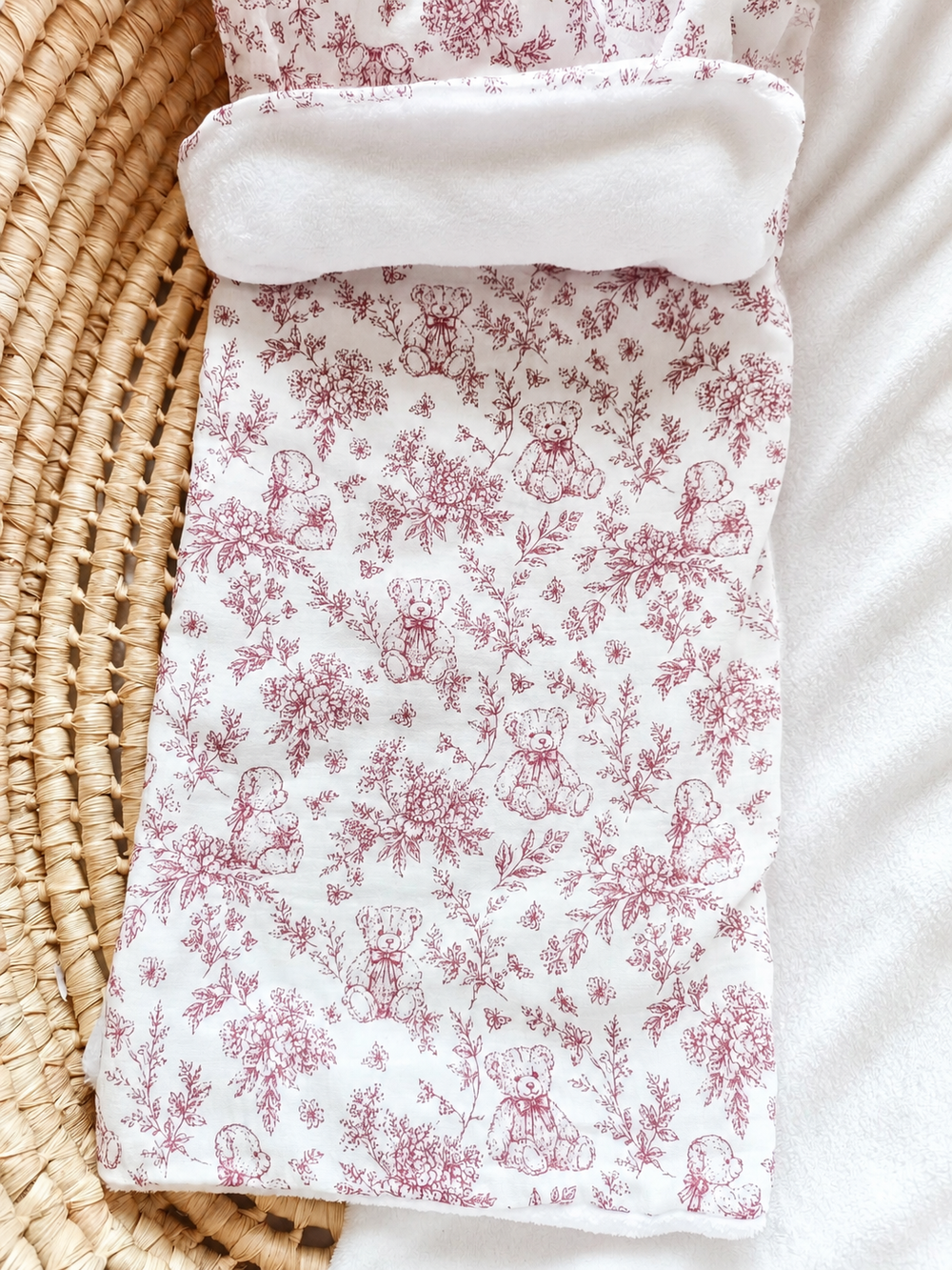 Couverture personnalisée bébé en gaze de coton – Rêve d’Ourson