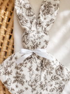 Doudou lapin bébé personnalisé en gaze de coton - Rêve d'Ourson