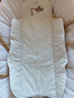 Tapis à langer en gaze de coton beige - personnalisable -