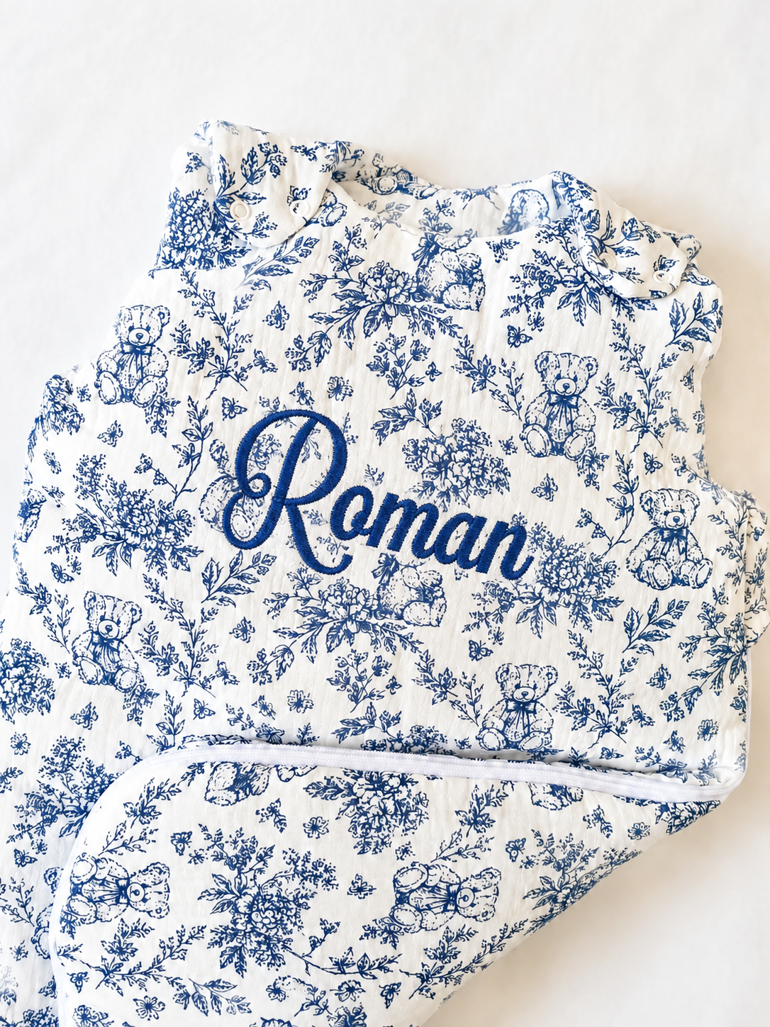 Gigoteuse personnalisée bébé en gaze de coton – Rêve d’Ourson