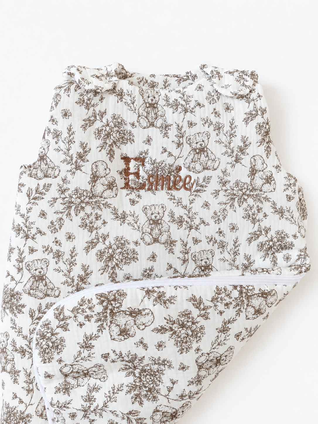 Gigoteuse personnalisée bébé en gaze de coton – Rêve d’Ourson
