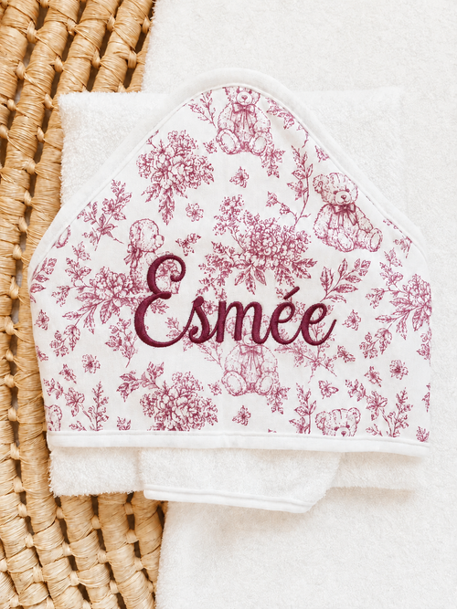 Cape de bain personnalisée bébé en gaze de coton – Rêve d’Ourson