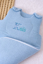 Personalized baby sleeping bag in cotton gauze