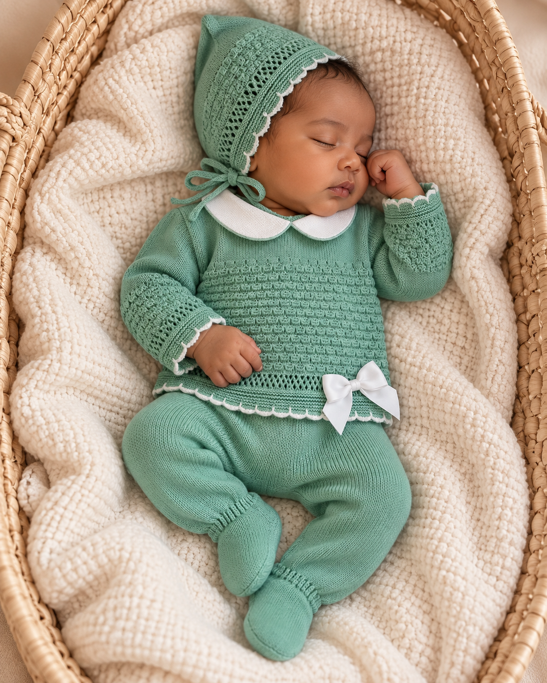 Ensemble naissance en maille personnalisé  – Petite Merveille