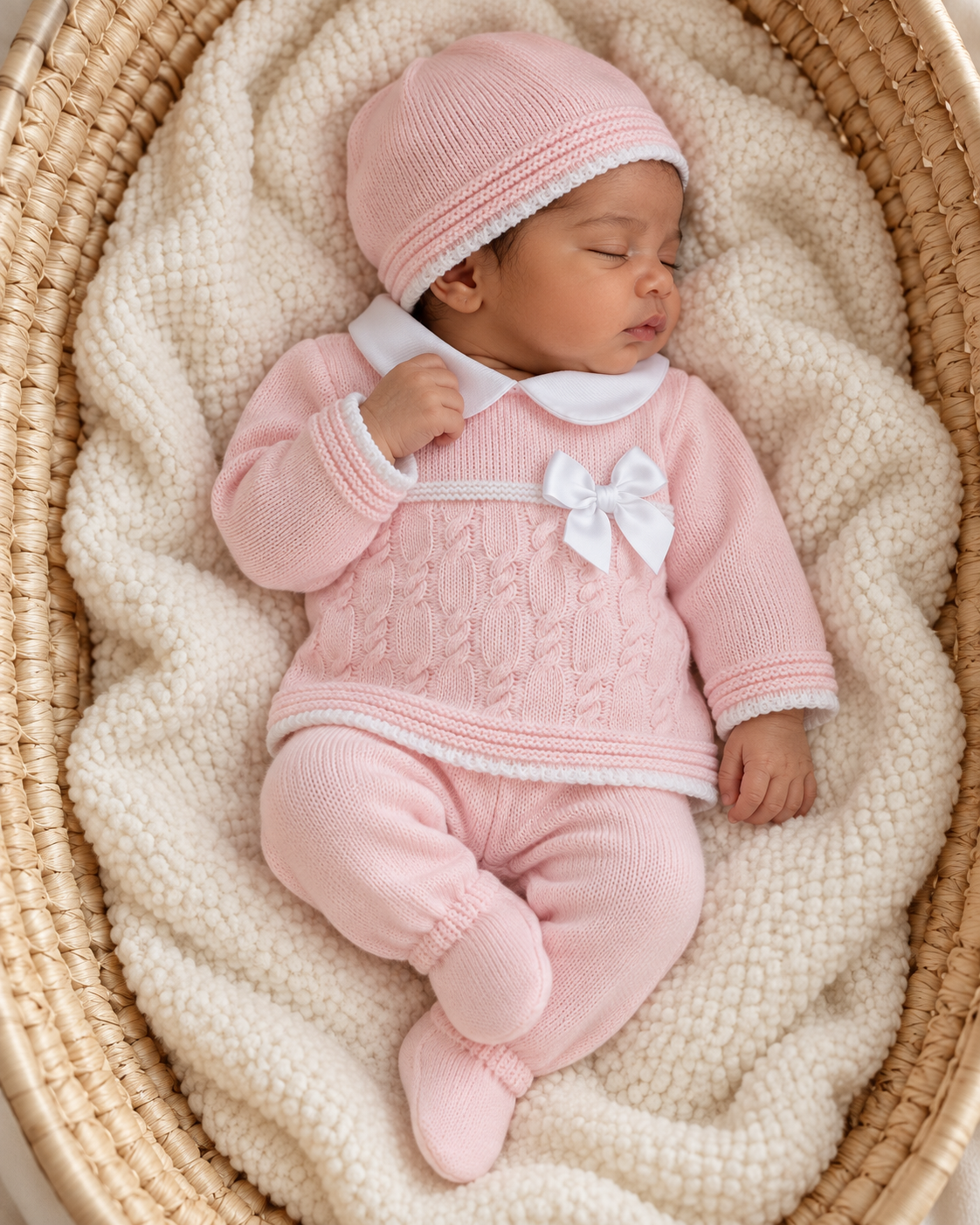 Ensemble naissance 3 pièces en maille « Juliette »