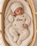 Ensemble naissance en maille personnalisé - Petit cocon