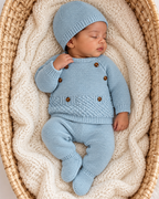 Ensemble naissance en maille personnalisé - Petit cocon
