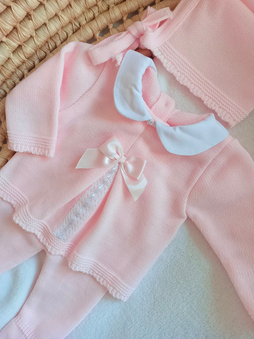 Ensemble naissance en maille personnalisé - Petit Amour