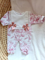 Pyjama nœuds personnalisé bébé – 3 pièces en velours 1 pièce - Collection Safari
