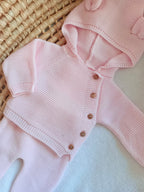 Tenue de naissance personnalisée oreilles ours – 2 pièces avec legging pieds 0-3 mois