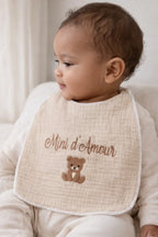 Bavoir personnalisé bébé en gaze de coton