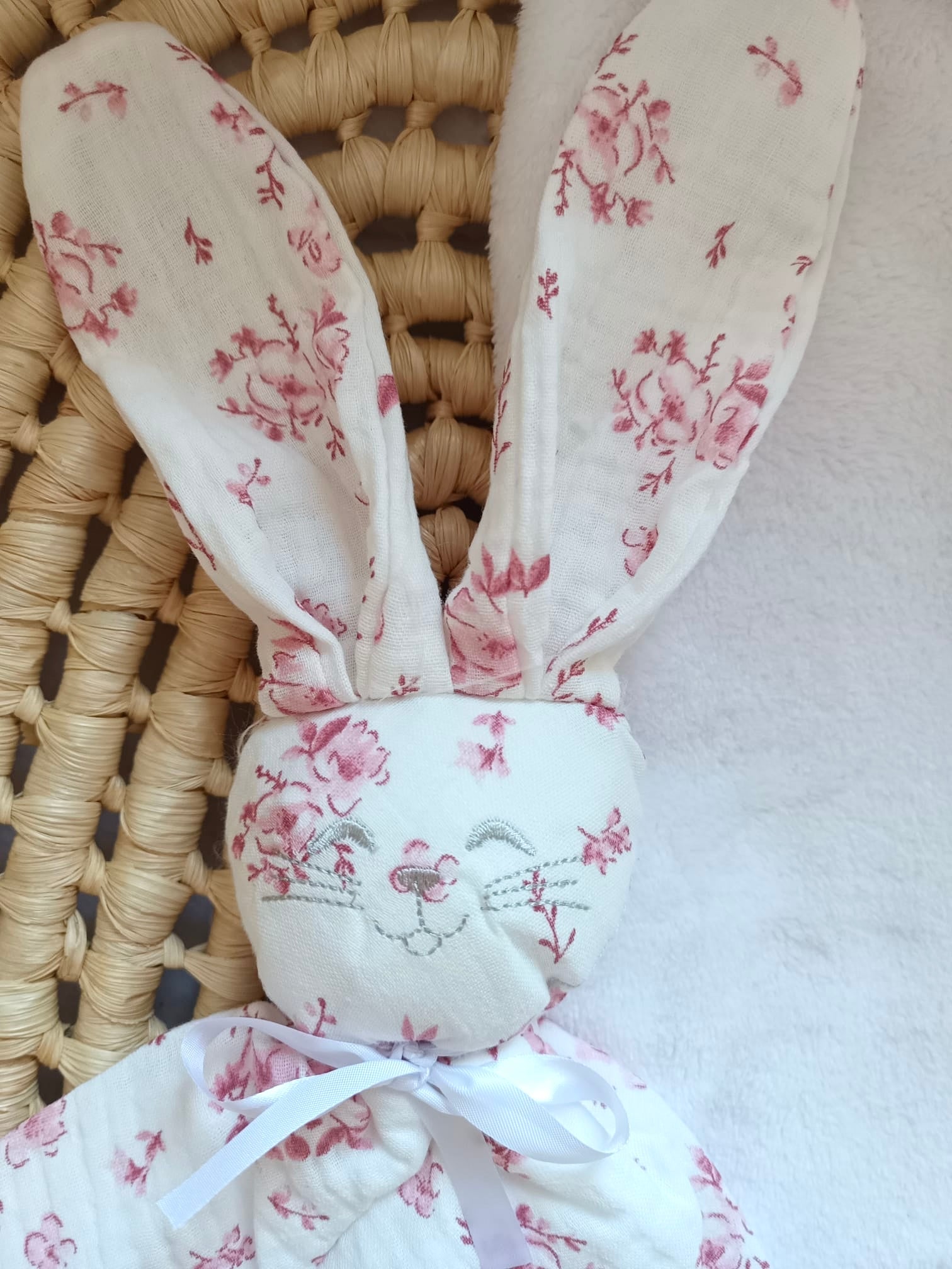 Doudou bébé personnalisé – Fleur de coton