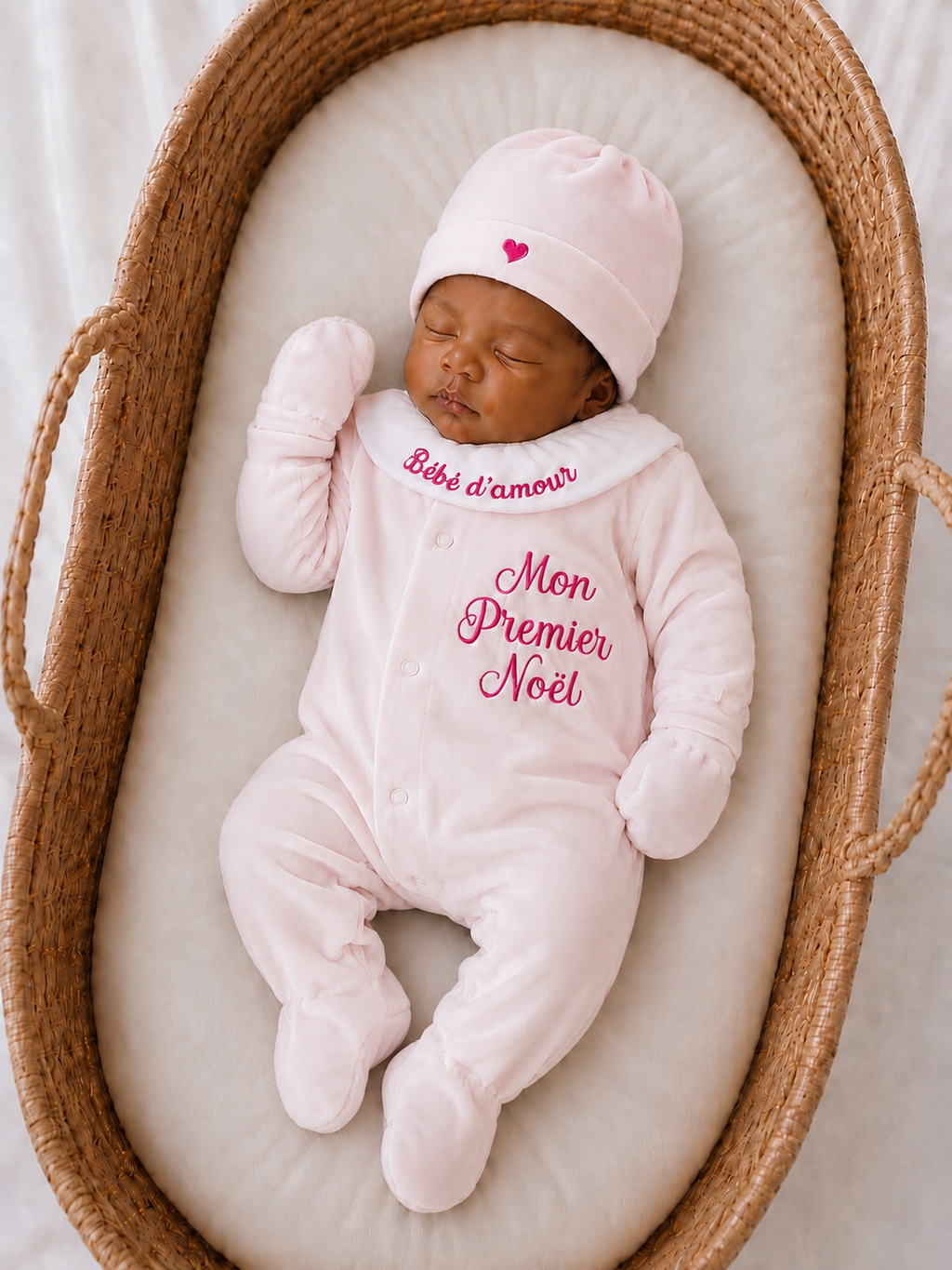 Ensemble pyjama velours 3 pièces + body ml avec col - MON PREMIER NOËL - 0/3 mois