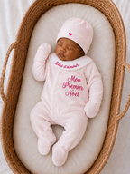 Ensemble pyjama velours 3 pièces + body ml avec col - MON PREMIER NOËL - 0/3 mois