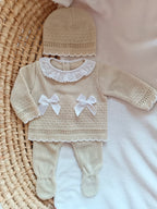 Ensemble naissance en maille personnalisé - Douce Romance