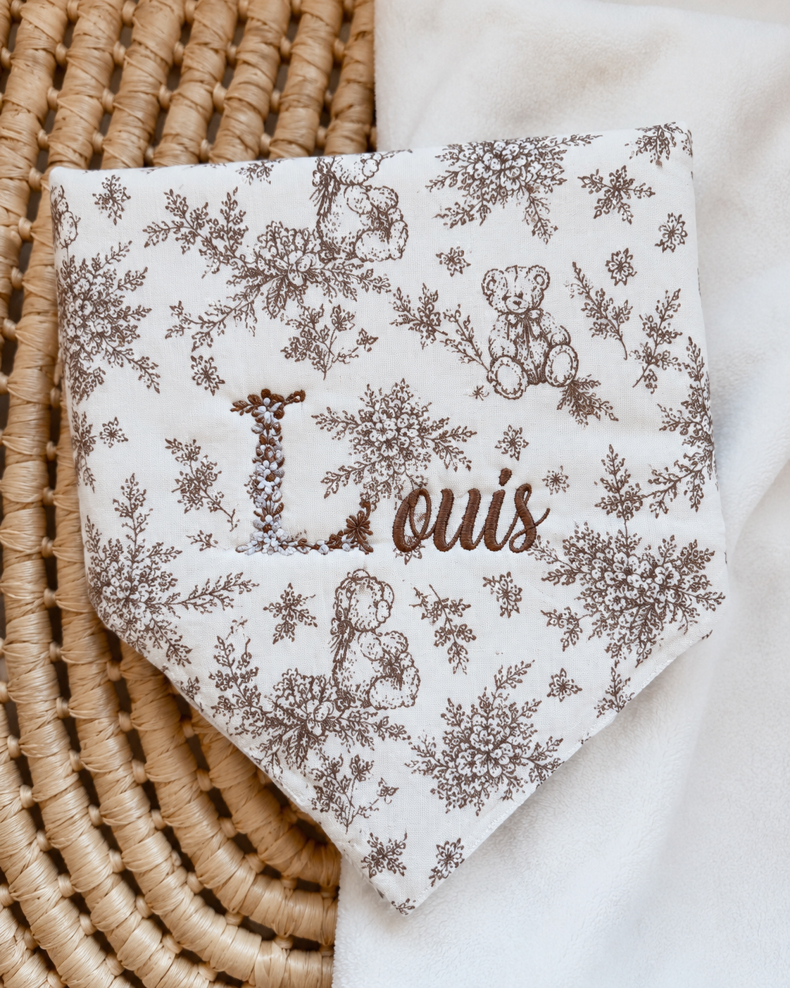 Lange bébé personnalisé en gaze de coton - Rêve d'Ourson