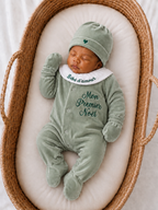 Ensemble pyjama velours 3 pièces + body ml avec col - MON PREMIER NOËL - 0/3 mois