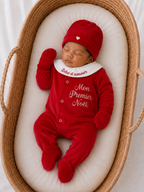 Ensemble pyjama velours 3 pièces + body ml avec col - MON PREMIER NOËL - 0/3 mois
